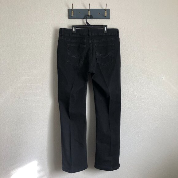 Riders by Lee Midrise Boot Cut Black Denim Jeans Women's 12 Petite Solid EUC - Picture 11 of 11